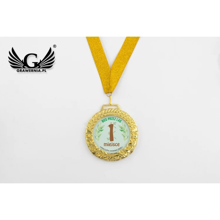 Valenti Glass Medal with any UV print in case - diameter 90mm - MGR084
