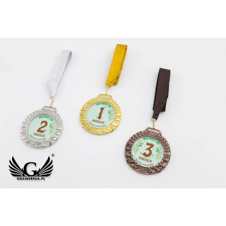Valenti Glass Medal with any UV print in case - diameter 90mm - MGR084