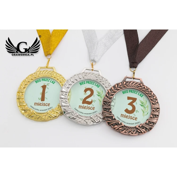 Valenti Glass Medal with any UV print in case - diameter 90mm - MGR084