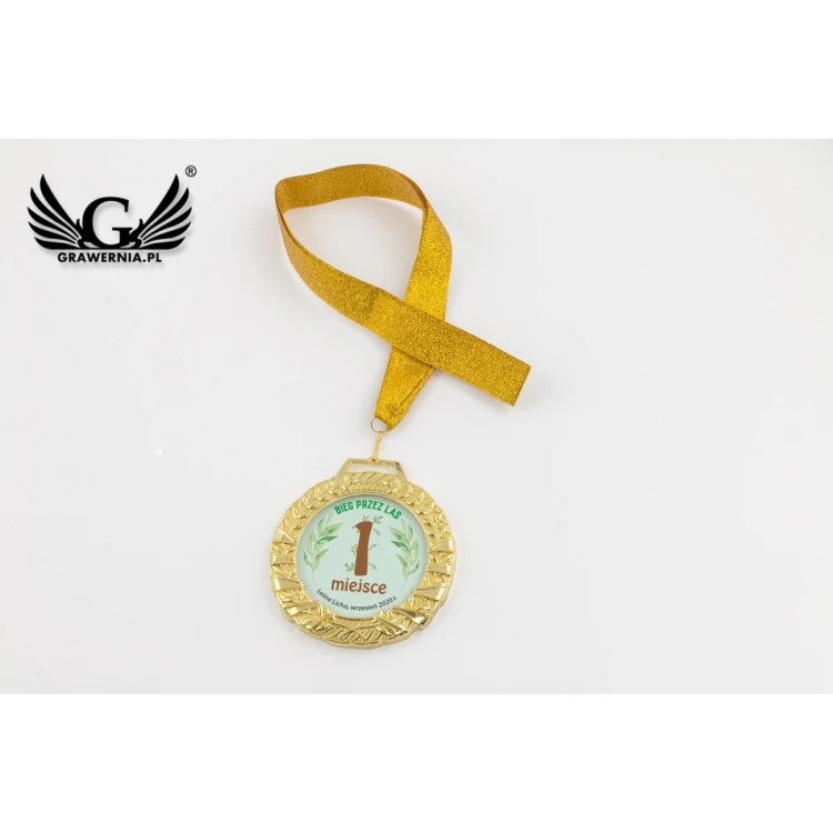 Valenti Glass Medal with any UV print in case - diameter 90mm - MGR084