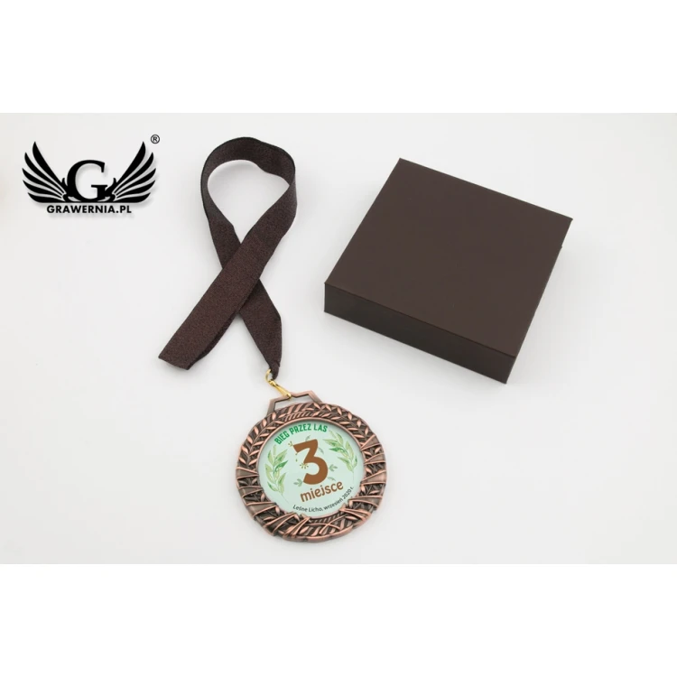 Valenti Glass Medal with any UV print in case - diameter 90mm - MGR084