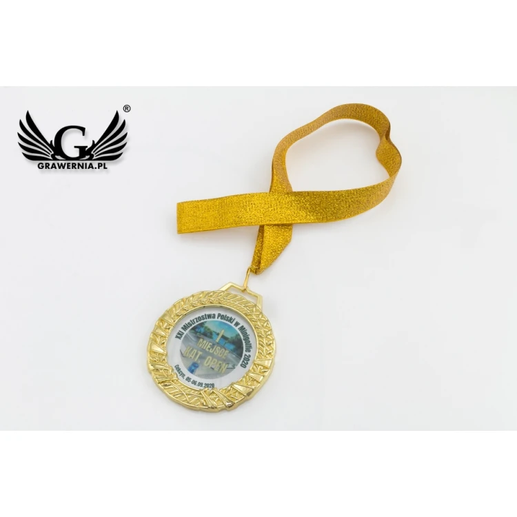 Valenti Glass Medal with any UV print in case - diameter 90mm - MGR084