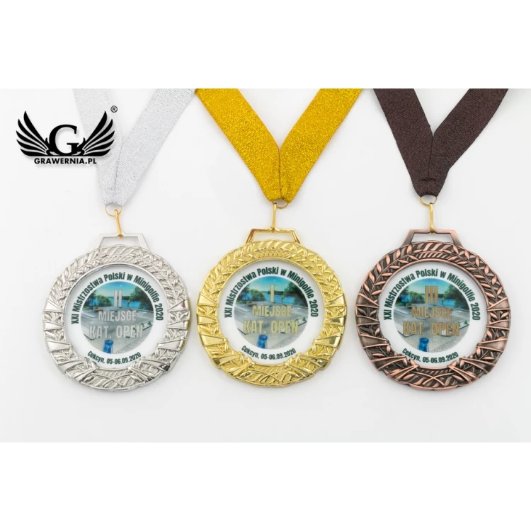 Valenti Glass Medal with any UV print in case - diameter 90mm - MGR084