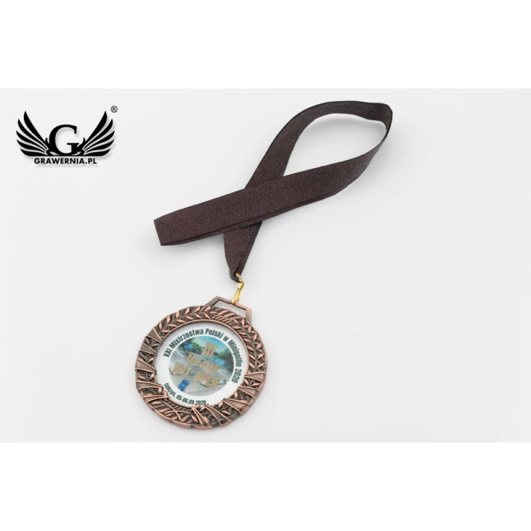 Valenti Glass Medal with any UV print in case - diameter 90mm - MGR084