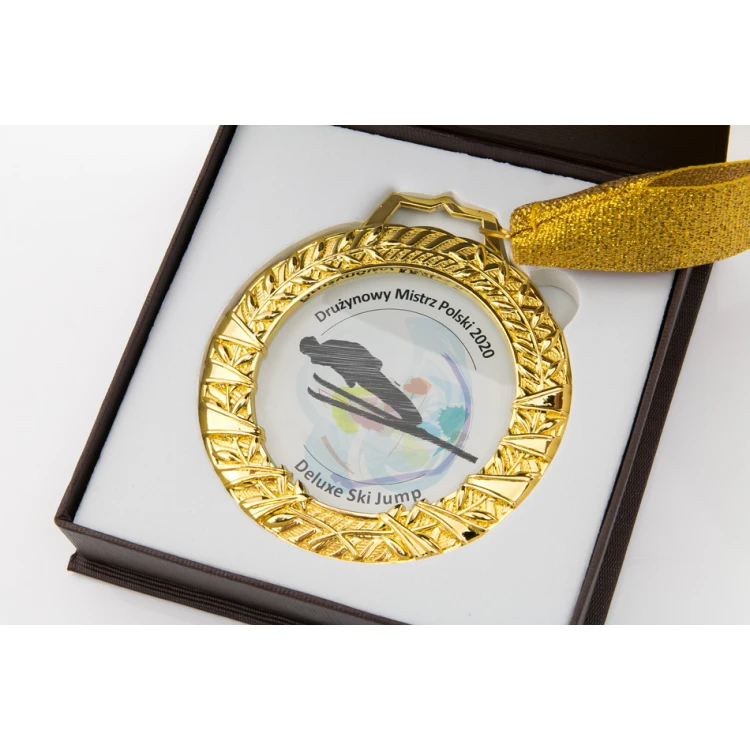 Valenti Glass Medal with any UV print in case - diameter 90mm - MGR084