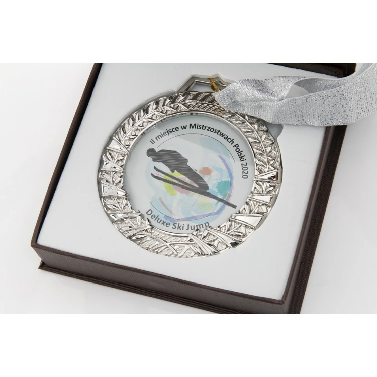 Valenti Glass Medal with any UV print in case - diameter 90mm - MGR084