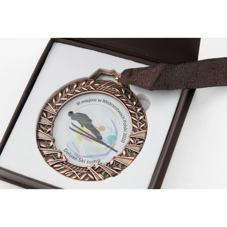 Valenti Glass Medal with any UV print in case - diameter 90mm - MGR084