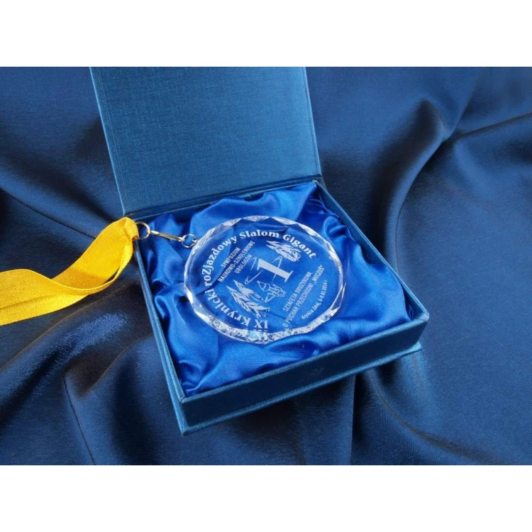 Elite Glass Medal with Engraving + Case