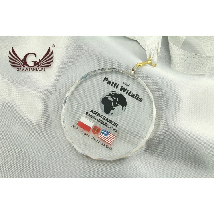 Elite Glass Medal with Colorful UV Print + Case