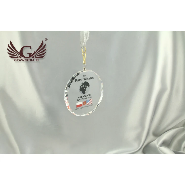 Elite Glass Medal with Colorful UV Print + Case