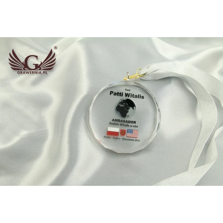 Elite Glass Medal with Colorful UV Print + Case