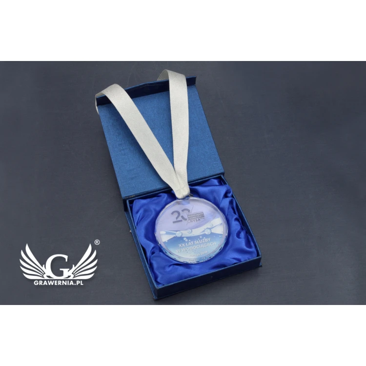 Elite Glass Medal with Colorful UV Print in Case - MGR023