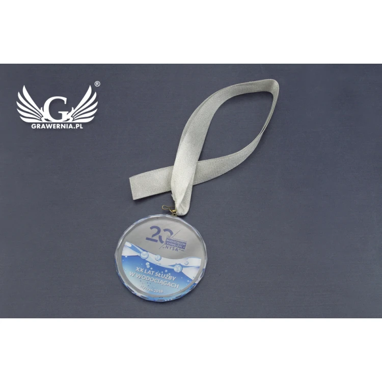 Elite Glass Medal with Colorful UV Print in Case - MGR023