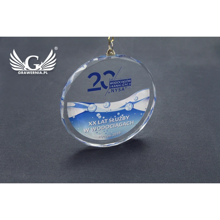 Elite Glass Medal with Colorful UV Print in Case - MGR023
