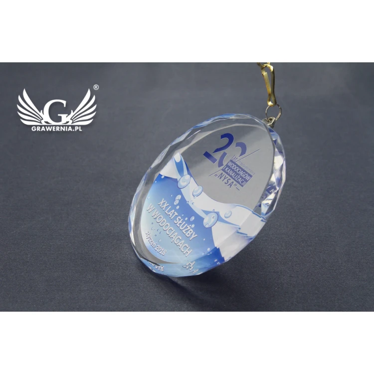 Elite Glass Medal with Colorful UV Print in Case - MGR023