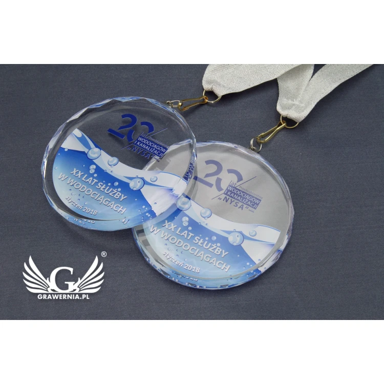Elite Glass Medal with Colorful UV Print in Case - MGR023
