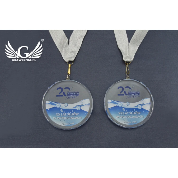 Elite Glass Medal with Colorful UV Print in Case - MGR023
