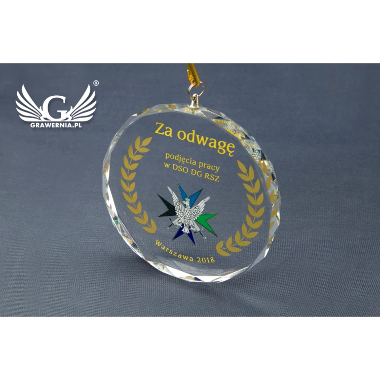 Elite Glass Medal with Color UV Print in Case - MGR024