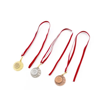 Three-color medal with ribbon - diameter 50mm - ME006