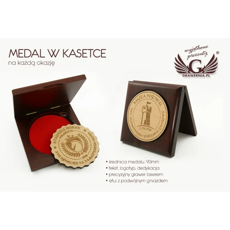Medal in a Wooden Case for Any Occasion - Diameter 90mm