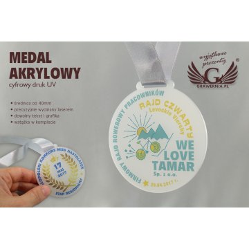 Frosted Acrylic Medal - UV Print - MAK002 - Diameter 40 to 80mm