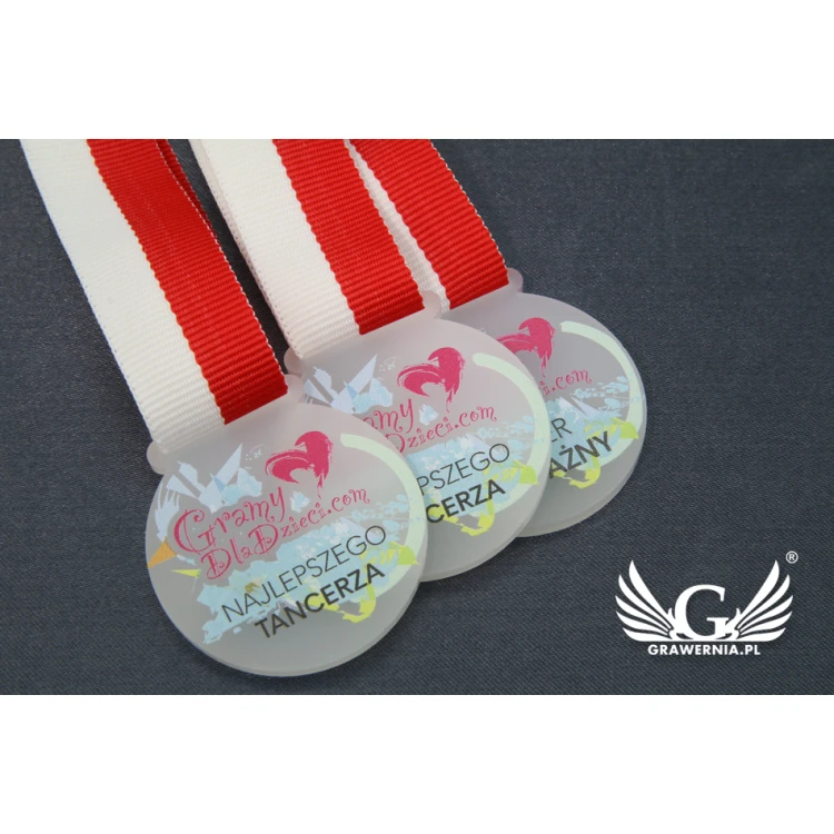 Frosted Acrylic Medal - UV Print - MAK002 - Diameter 40 to 80mm