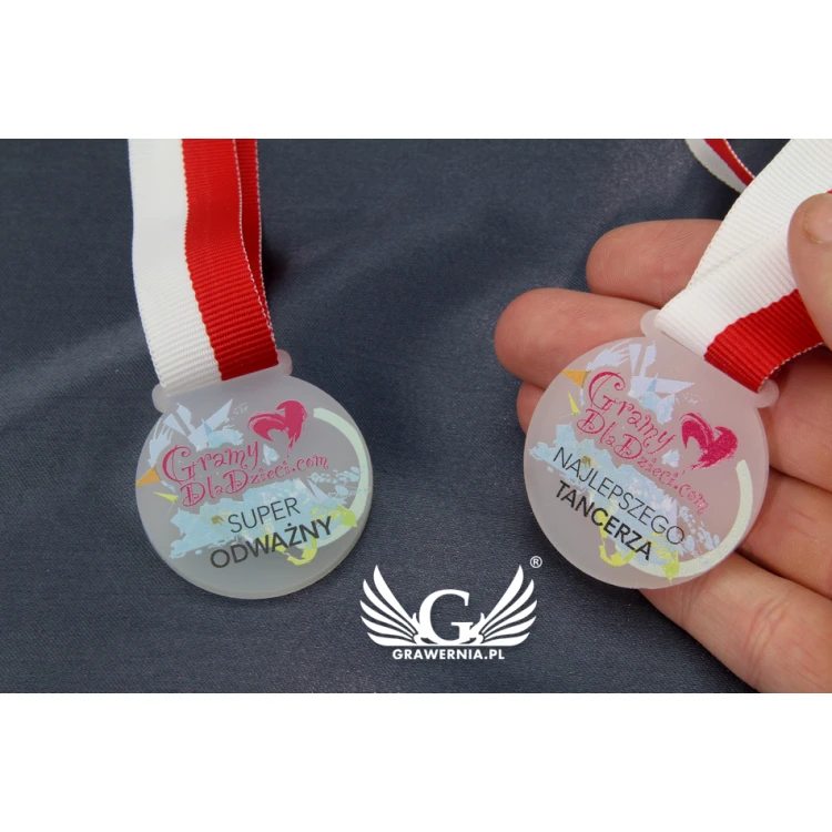 Frosted Acrylic Medal - UV Print - MAK002 - Diameter 40 to 80mm