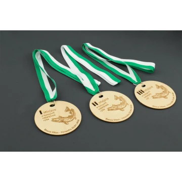 Laser Engraved Wooden Medal - Diameter: 100mm