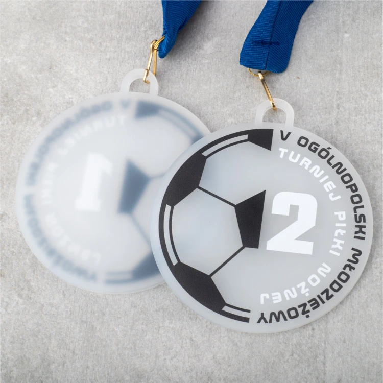 Frost Plexi Medal with UV Print - dimensions: 80x90mm - MGR101