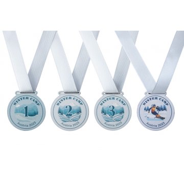 Mini Wooden Medals with Winter Motif - 40mm Diameter - UV Print - MGR098