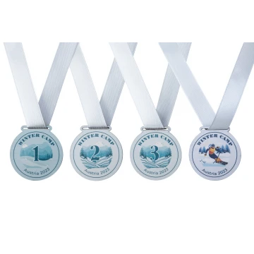Mini Wooden Medals with Winter Motif - 40mm Diameter - UV Print - MGR098