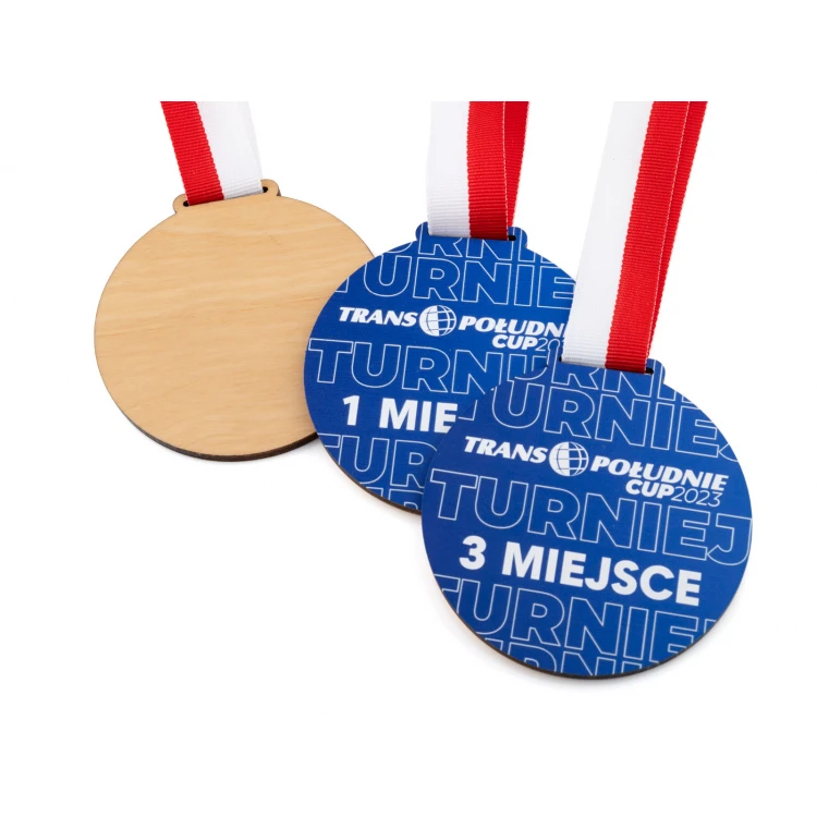 Wooden Medals with Custom Logo - 80mm Diameter - UV Print - MGR105