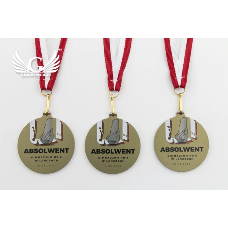 Metal Medals for Graduates - UV Digital Print - 50mm Diameter - MGR080