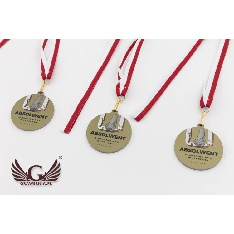 Metal Medals for Graduates - UV Digital Print - 50mm Diameter - MGR080