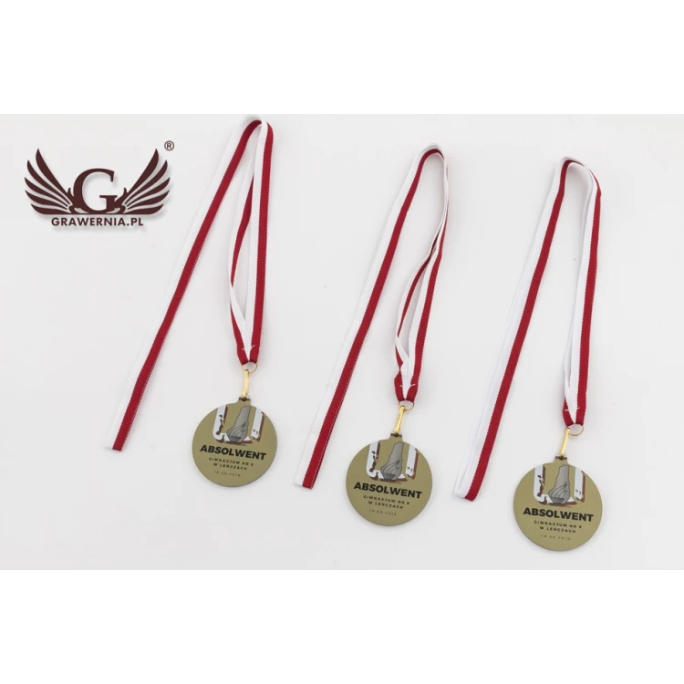 Metal Medals for Graduates - UV Digital Print - 50mm Diameter - MGR080