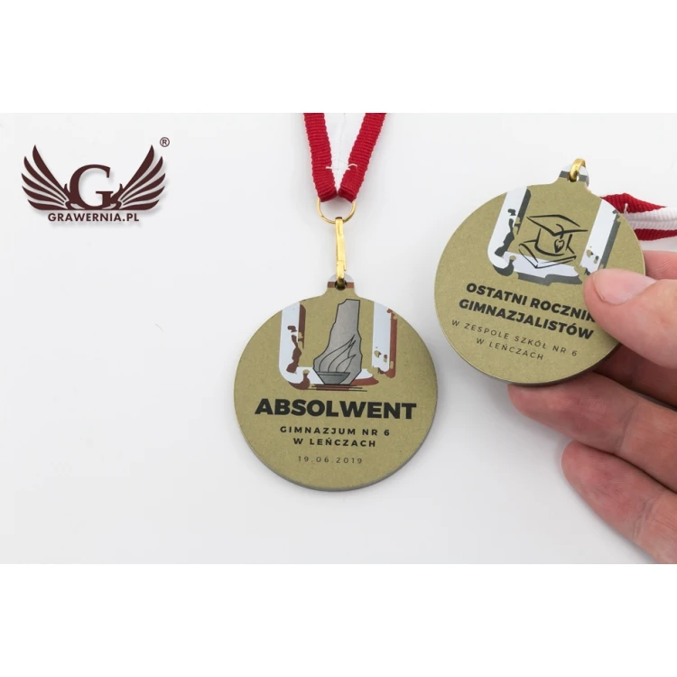 Metal Medals for Graduates - UV Digital Print - 50mm Diameter - MGR080
