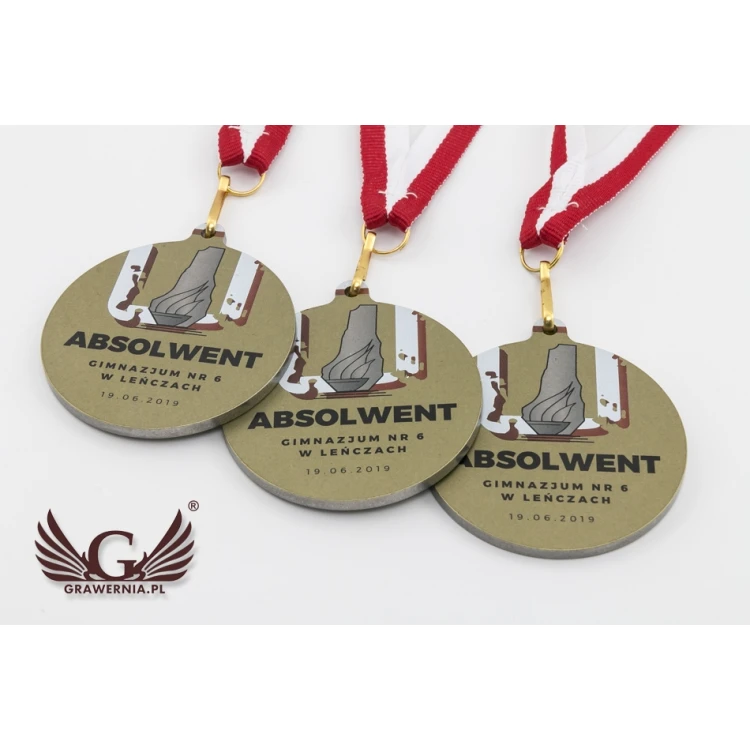 Metal Medals for Graduates - UV Digital Print - 50mm Diameter - MGR080