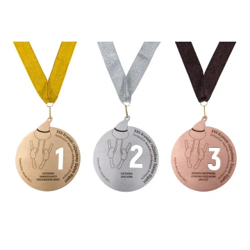 Laser Engraved Metal Medals - size: 90x103mm - MGR095