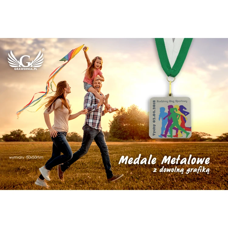 Metal Medals with Custom Graphics - UV Digital Print - Dimensions 50x50mm - MGR018