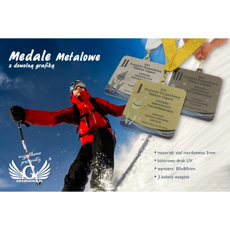 Metal Medals with Custom Graphics - UV Digital Print - Size: 80x80mm - MGR022
