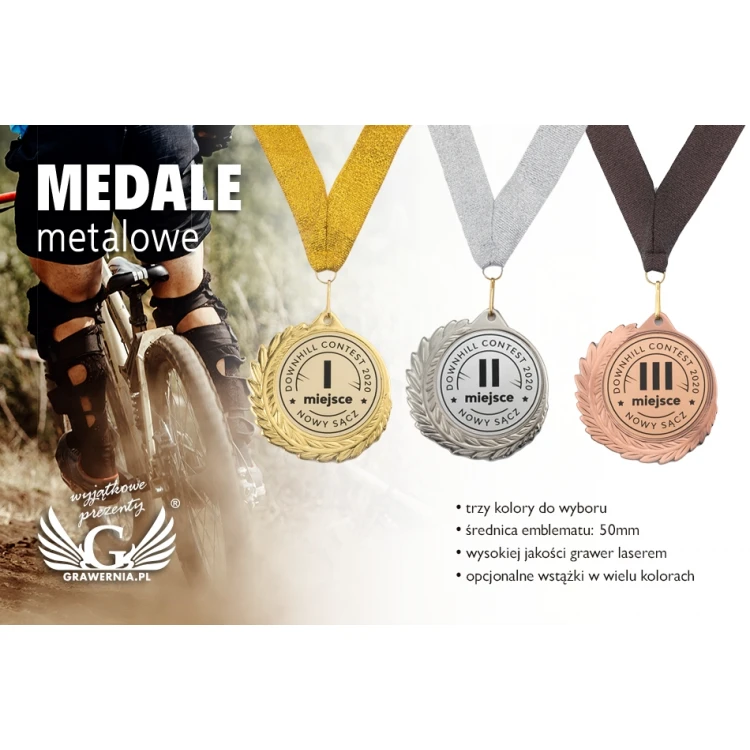 Metal Medal with Engraved Emblem - Diameter 70mm - MMC7010