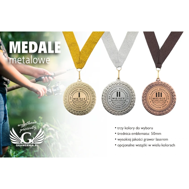 Metal Medals with Engraved Emblem - Diameter 70mm - MMC2072