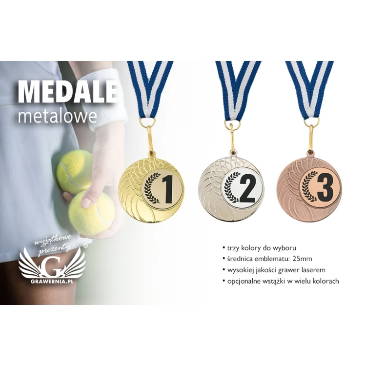 Metal Medals with Engraved Emblem - Diameter 40mm - MMC1040