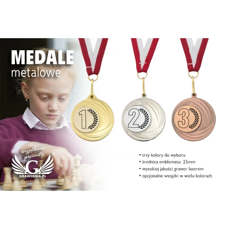 Metal Medals with Engraved Emblem - Diameter 40mm - MMC9040