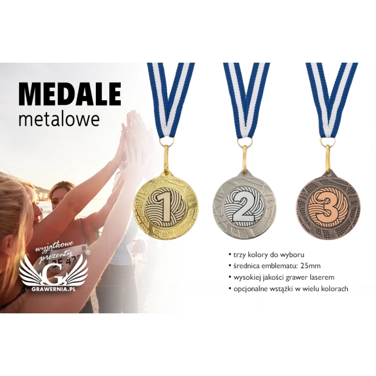 Metal Medals with Engraved Emblem - Diameter 40mm - ME0140