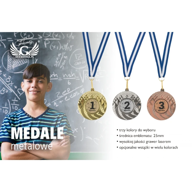 Metal Medals with Engraved Emblem - Diameter 50mm - MMC0150
