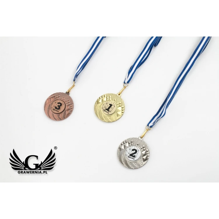 Metal Medals with Engraved Emblem - Diameter 50mm - MMC0150
