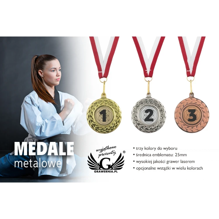 Metal Medals with Engraved Emblem - Diameter 45mm - MMC3045