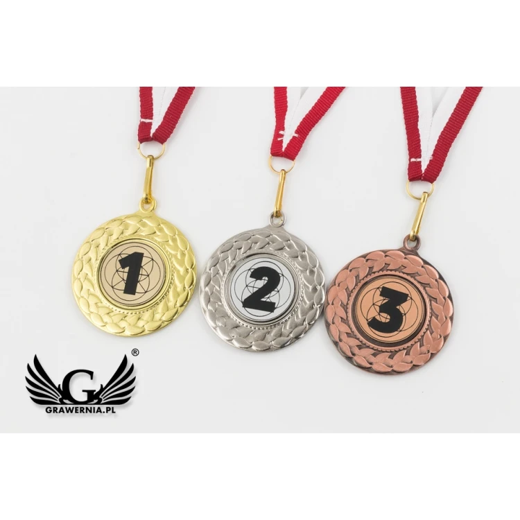 Metal Medals with Engraved Emblem - Diameter 45mm - MMC3045