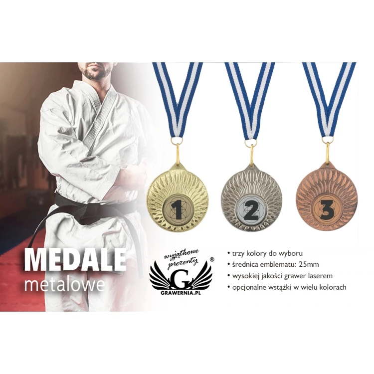 Metal Medals with Engraved Emblem - Diameter 50mm - MMC24050